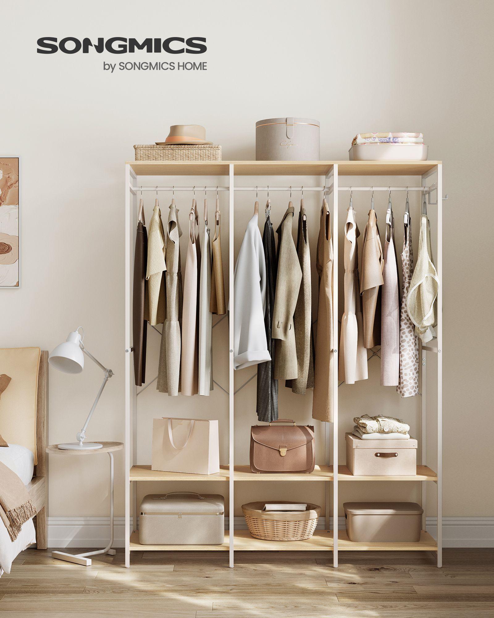 3-Column Clothes Rack Natural Beige FredCo