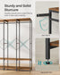 3-Column Clothes Rack with Hanging Rods Rustic Brown FredCo