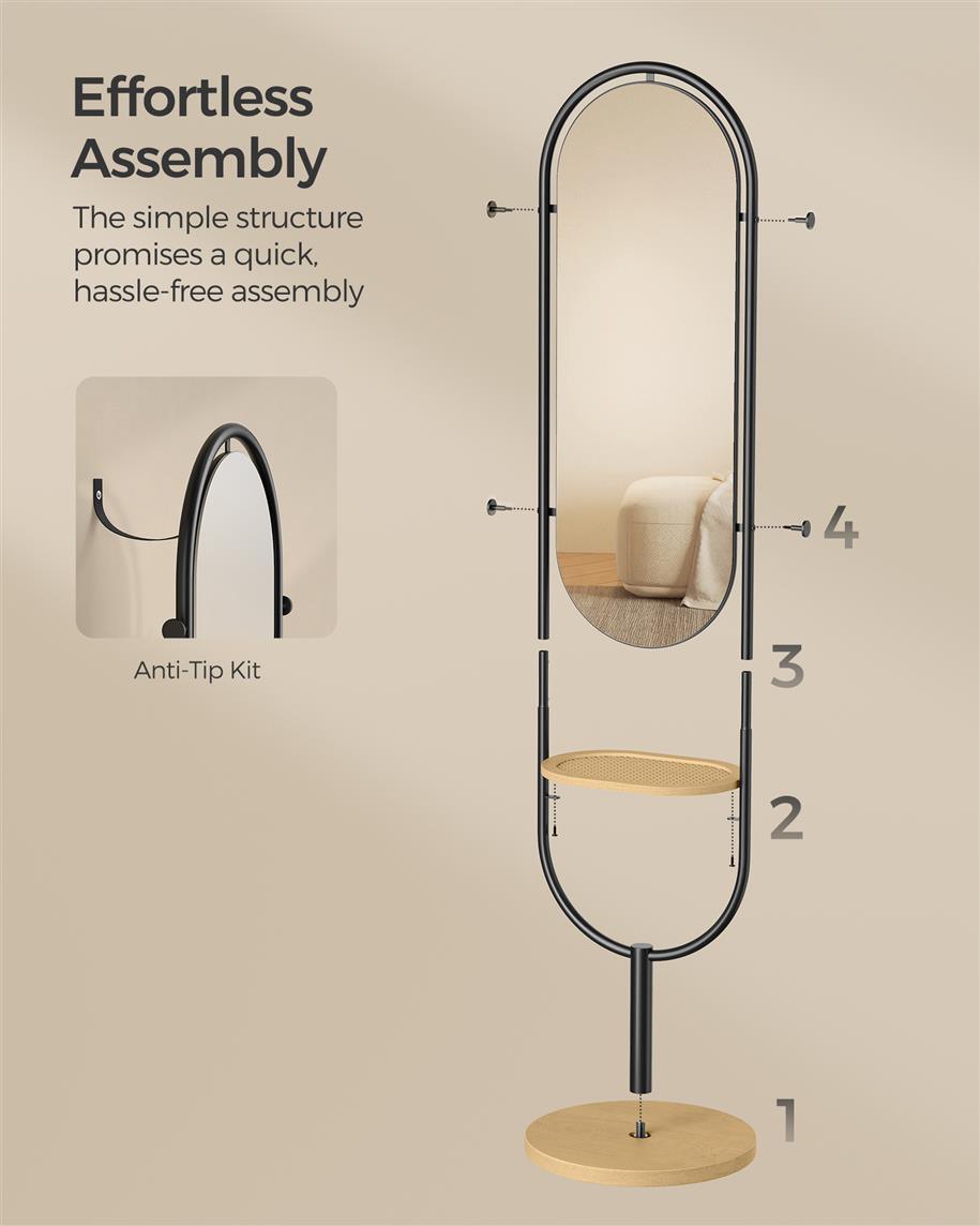 3-in-1 Full-Length Floor Mirror FredCo