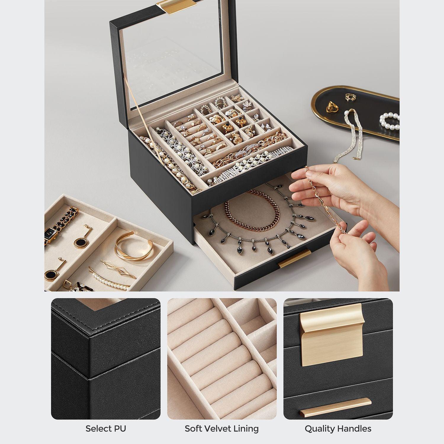 3-Layer Jewelry Box Graphite Black FredCo