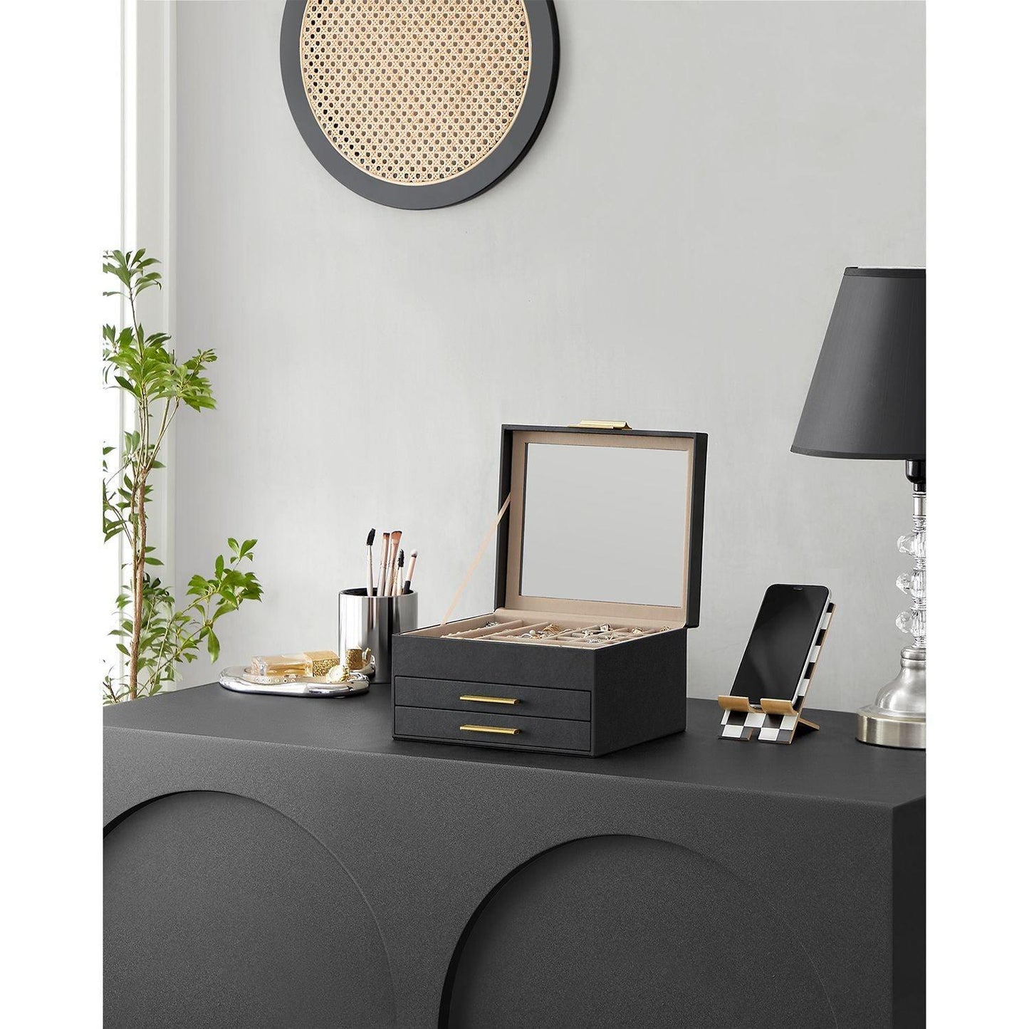 3-Layer Jewelry Box Graphite Black FredCo