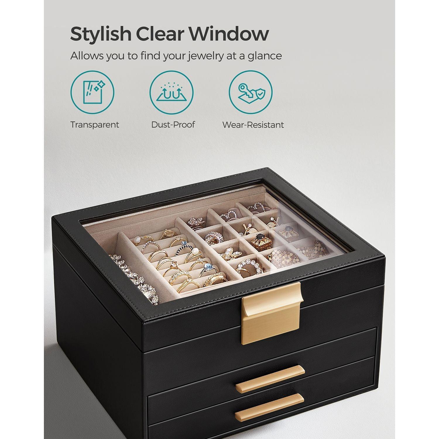 3-Layer Jewelry Box Graphite Black FredCo