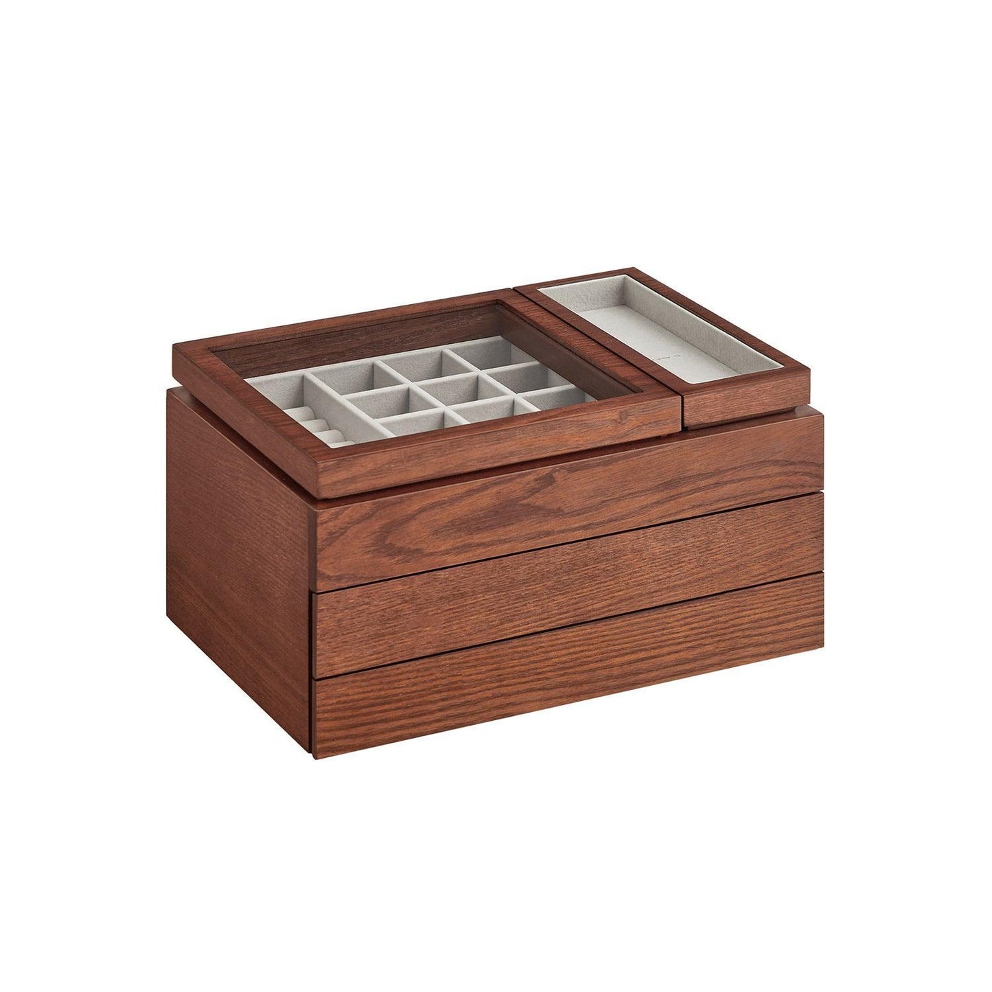 3-Layer Wooden Jewelry Storage Coffee Brown FredCo