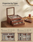 3-Layer Wooden Jewelry Storage Coffee Brown FredCo