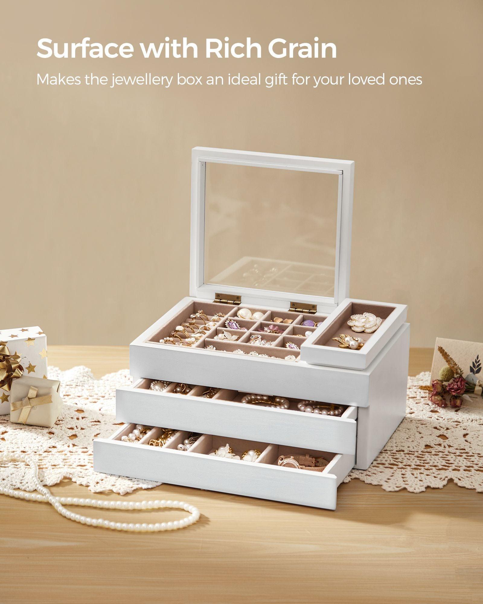 3-Layer Wooden Jewelry Storage Snow White FredCo