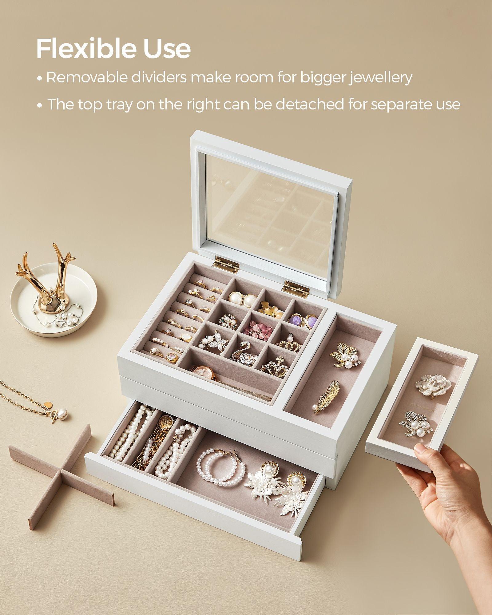 3-Layer Wooden Jewelry Storage Snow White FredCo