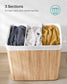 3-Section Laundry Hamper with Lid FredCo