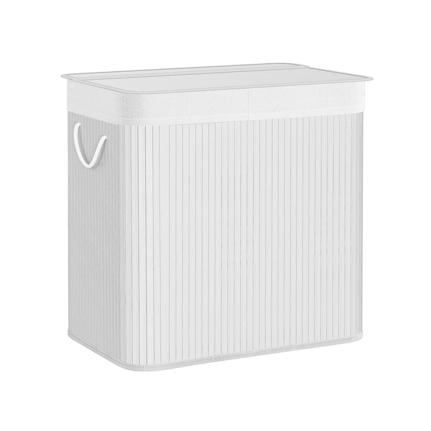 3-Section Laundry Hamper with Lid and Handles 150L FredCo