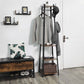 3 Shelves Coat Rack Rustic Brown FredCo
