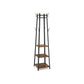 3 Shelves Coat Rack Rustic Brown FredCo
