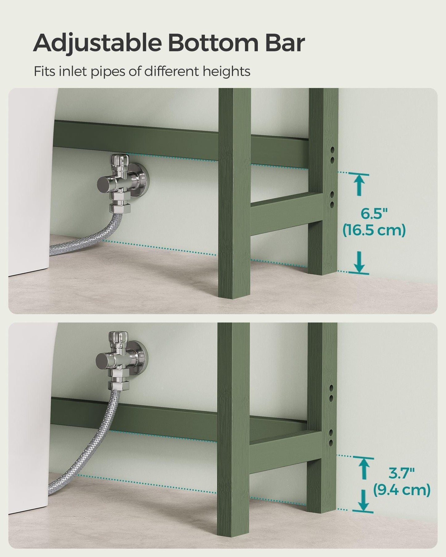 3-Tier Bamboo Bathroom Organizer Green FredCo
