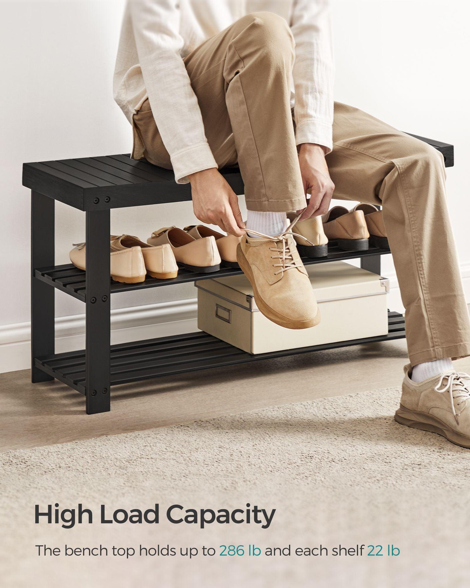 3-Tier Bamboo Shoe Storage Organizer FredCo
