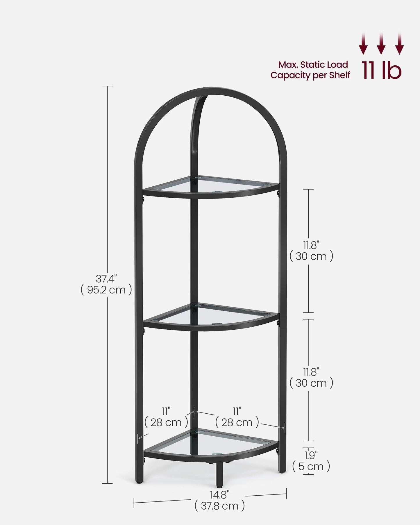 3-Tier Corner Shelf Stand FredCo