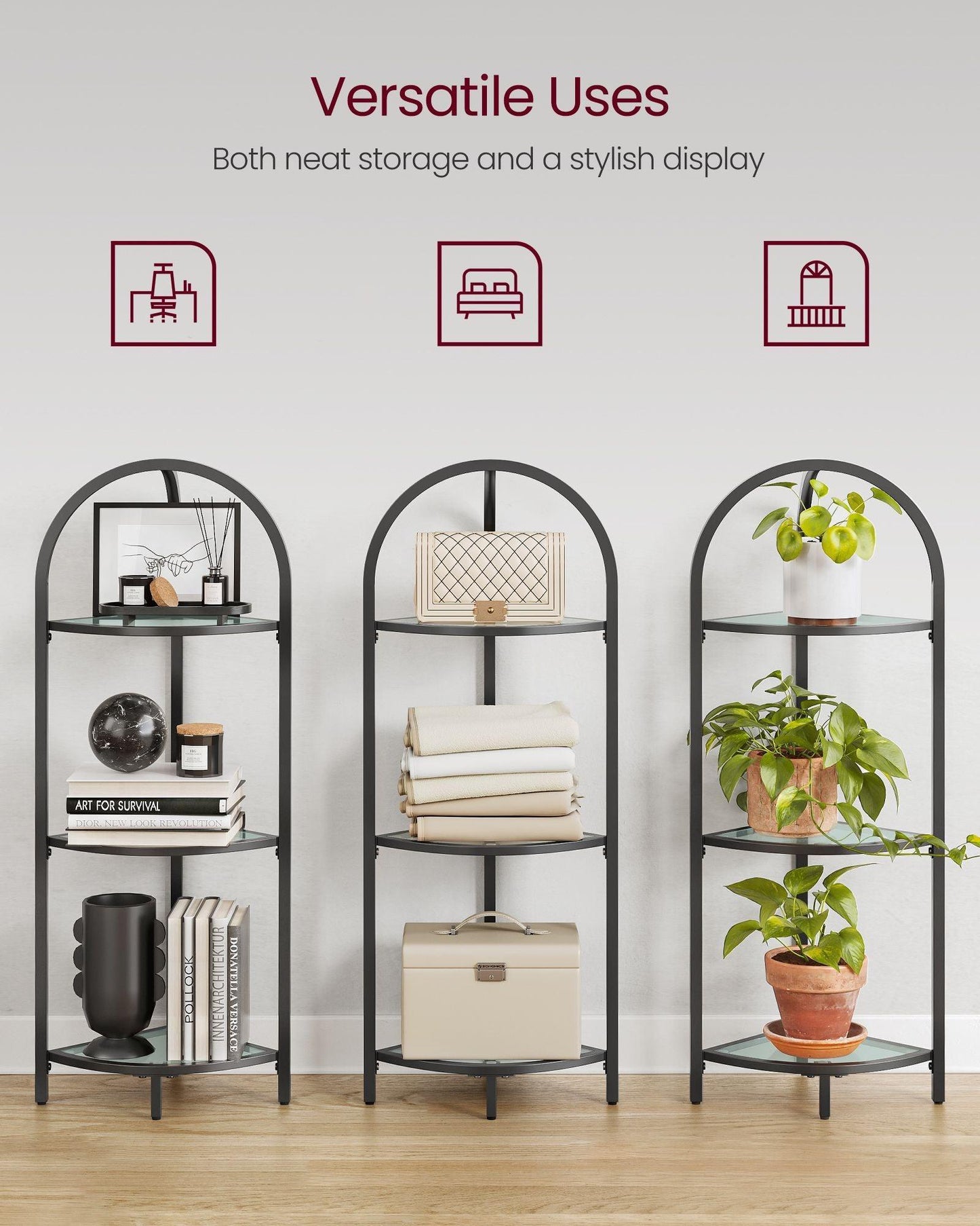 3-Tier Corner Shelf Stand FredCo