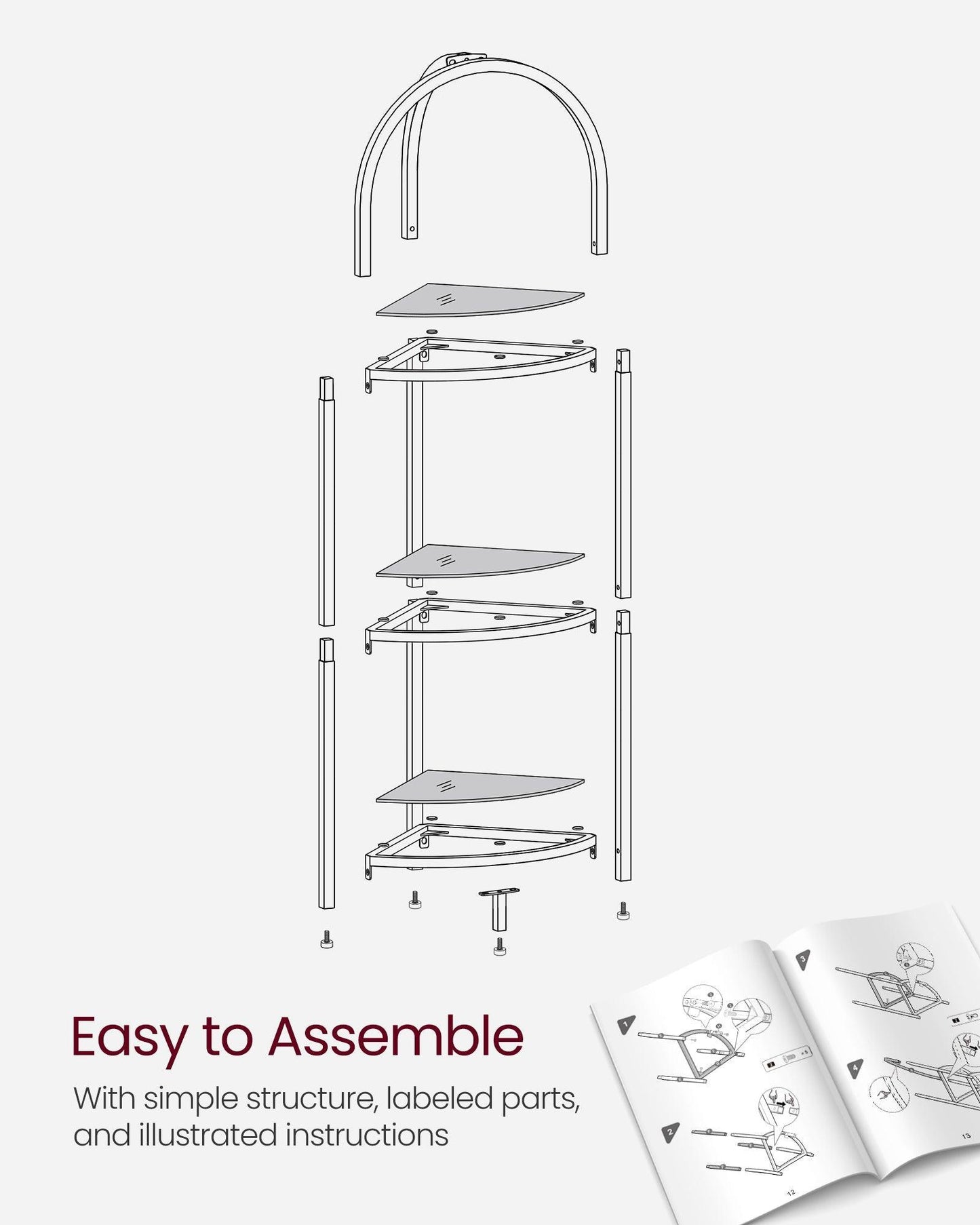 3-Tier Corner Shelf Stand FredCo