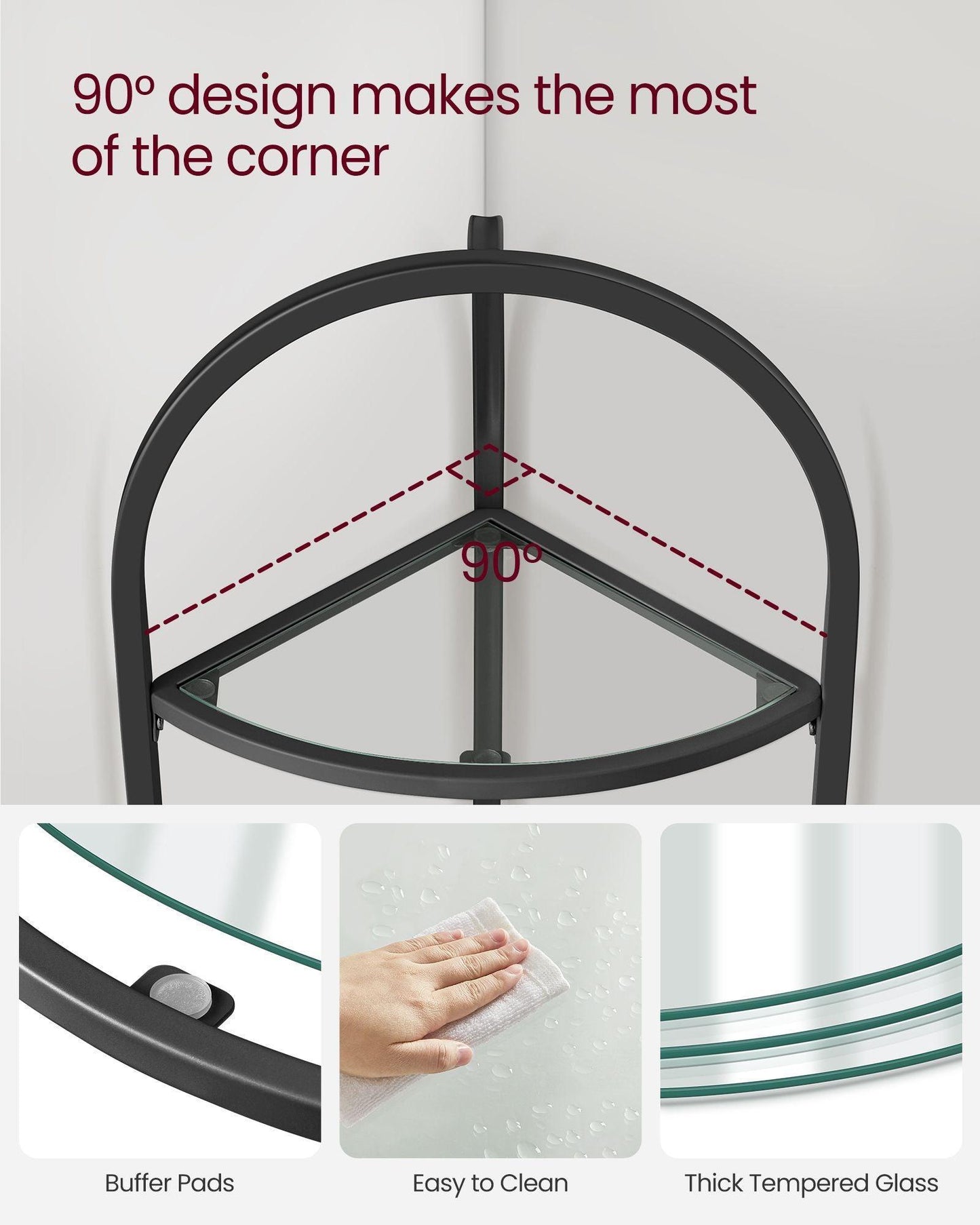 3-Tier Corner Shelf Stand FredCo