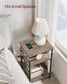 3-Tier End Table with Charging Station Camel Brown and Black FredCo