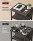 3-Tier End Table with Charging Station Chestnut Brown and Black FredCo