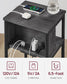 3-Tier End Table with Charging Station Misty Gray and Black FredCo