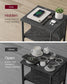 3-Tier End Table with Charging Station Misty Gray and Black FredCo