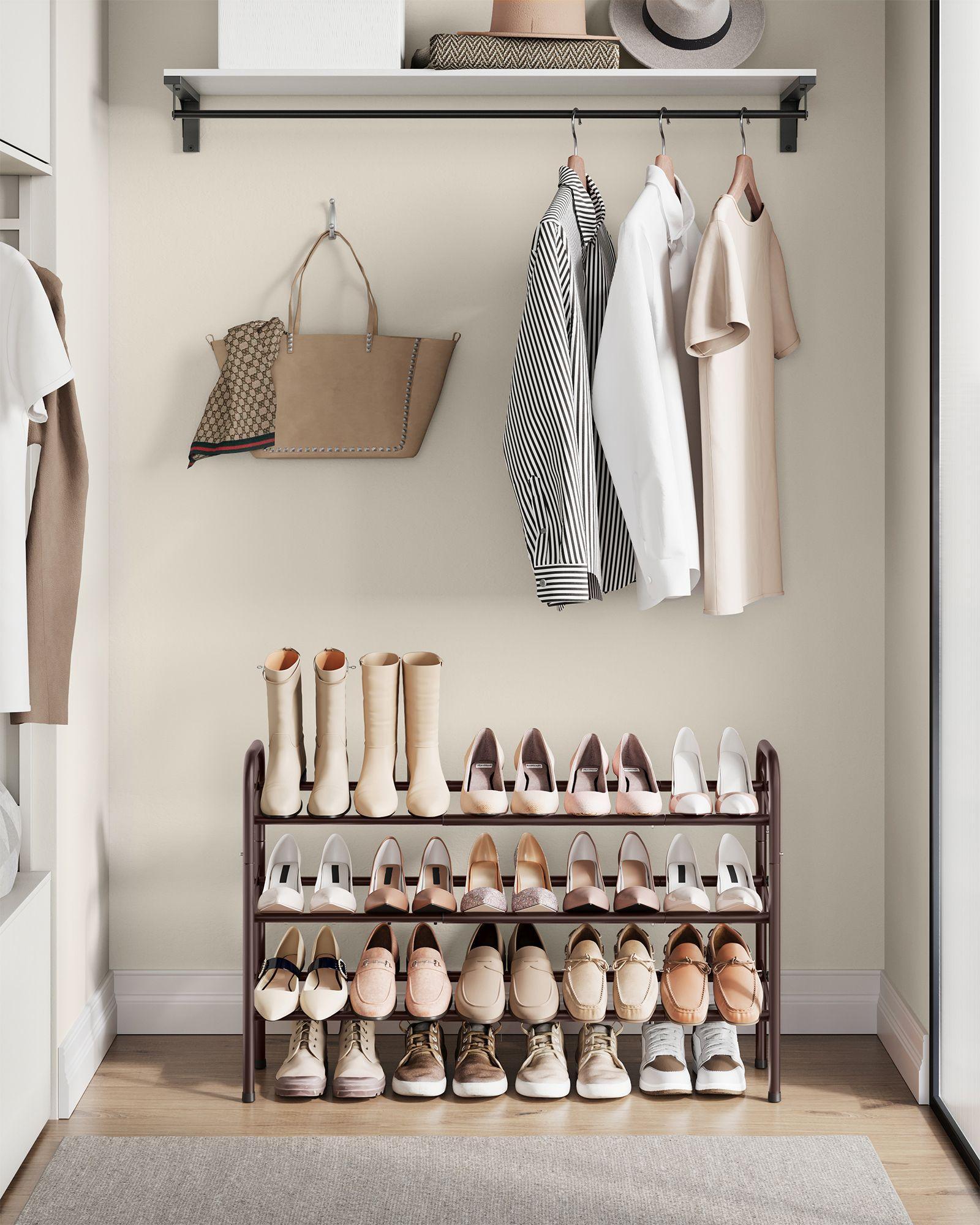 3-Tier Metal Shoe Rack Bronze FredCo