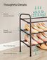 3-Tier Metal Shoe Rack Bronze FredCo