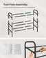 3-Tier Metal Shoe Rack Ink Black FredCo