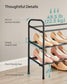3-Tier Metal Shoe Rack Ink Black FredCo