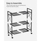 3-Tier Metal Storage Rack with Wheels FredCo