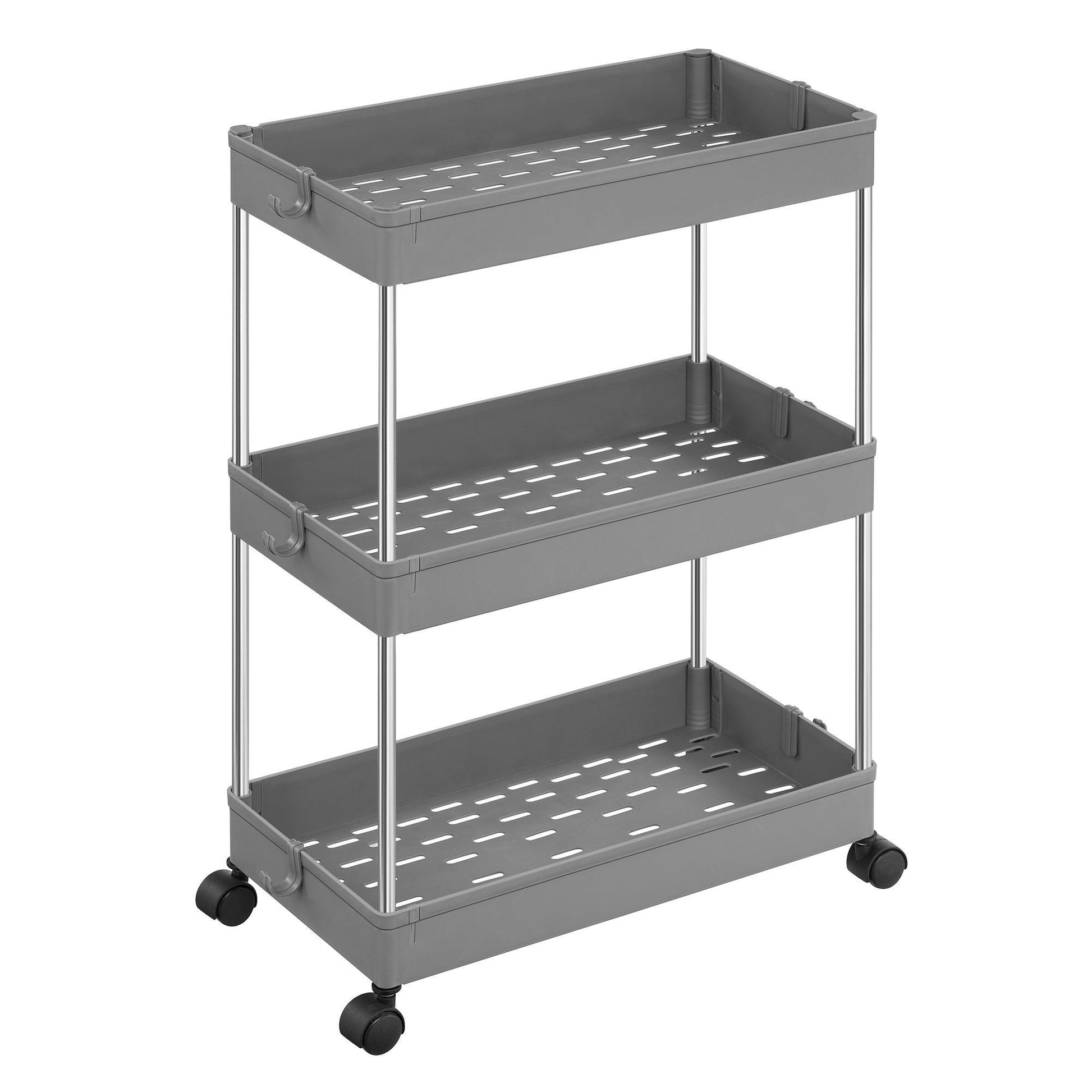 3-Tier Rolling Cart, Storage Cart with Wheels FredCo