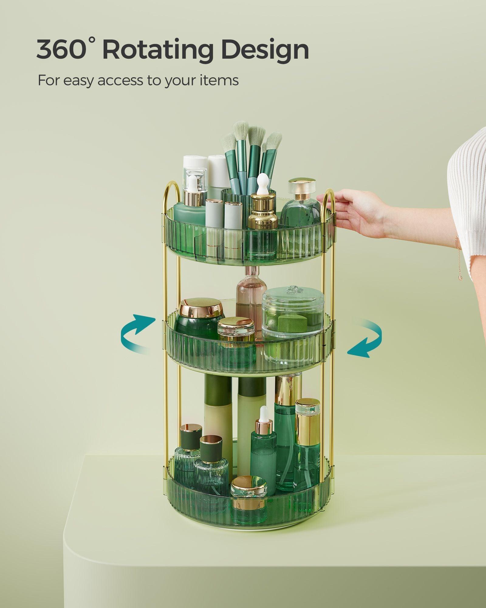3-Tier Rotating Makeup Organizer Pale Green FredCo