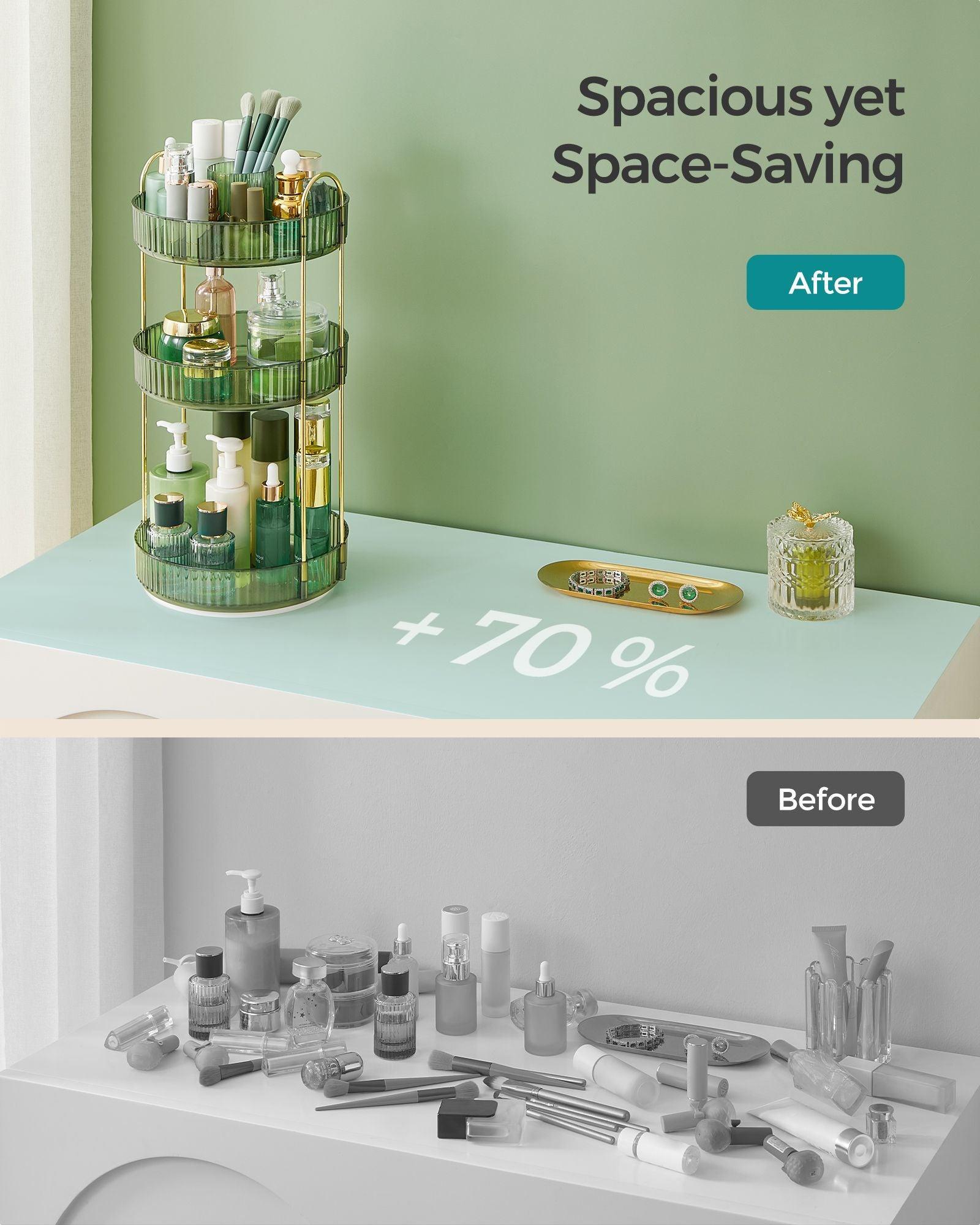 3-Tier Rotating Makeup Organizer Pale Green FredCo