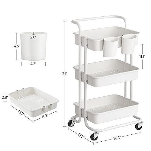 3-Tier Storage Trolley White FredCo