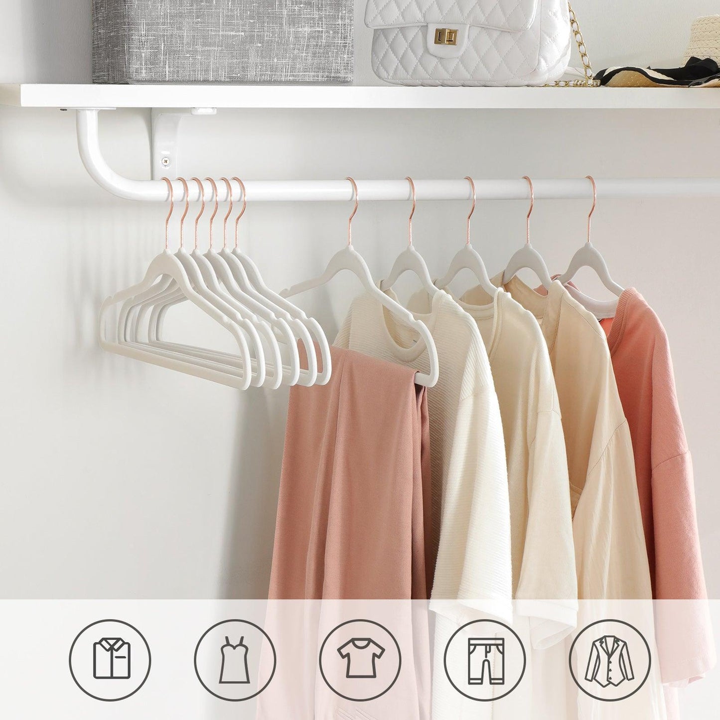 30 Pack Non-Slip Velvet Hangers with Swivel Hooks FredCo