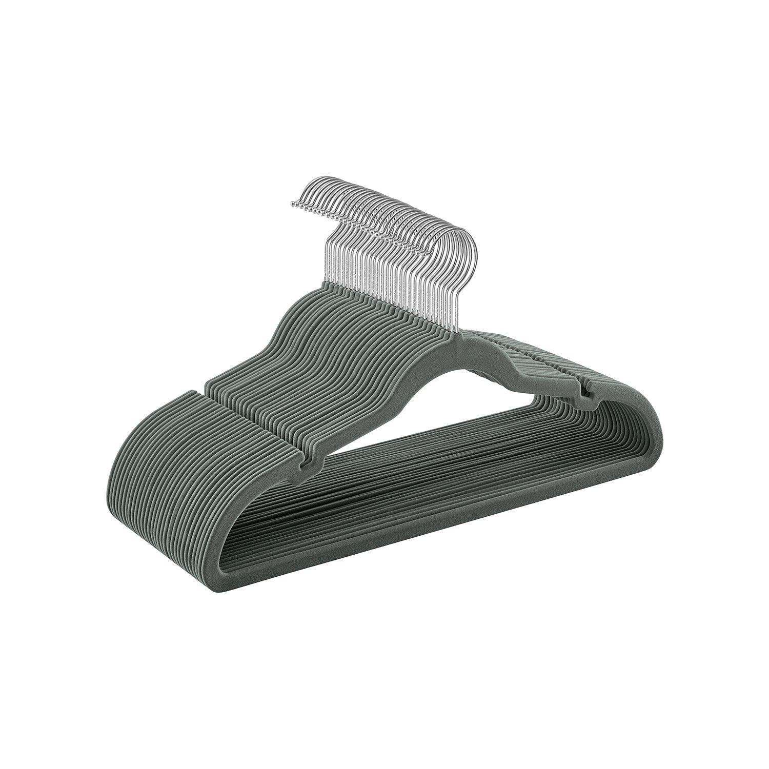 30-Pack Velvet Clothes Hangers Gray FredCo