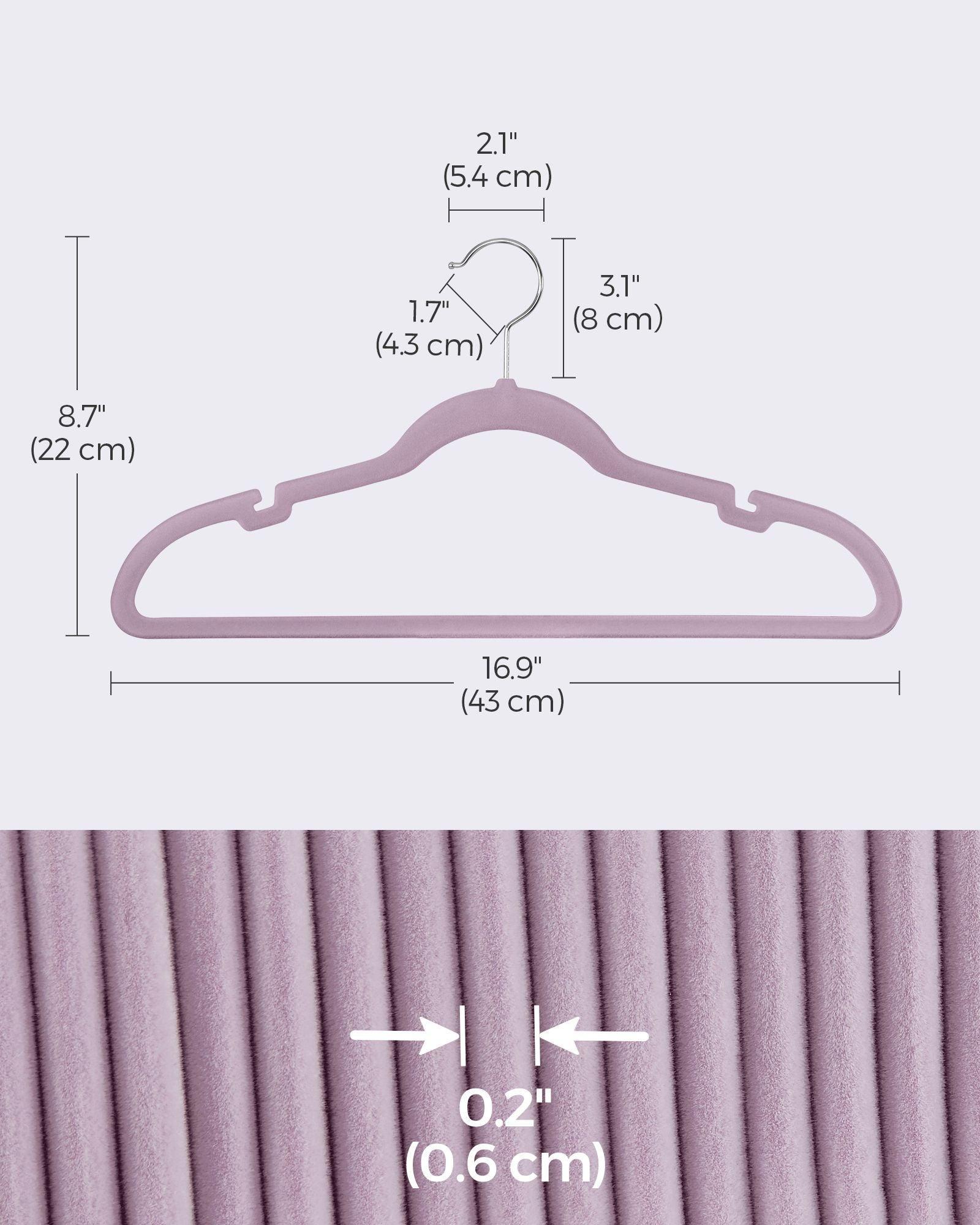 30-Pack Velvet Clothes Hangers Light Purple FredCo