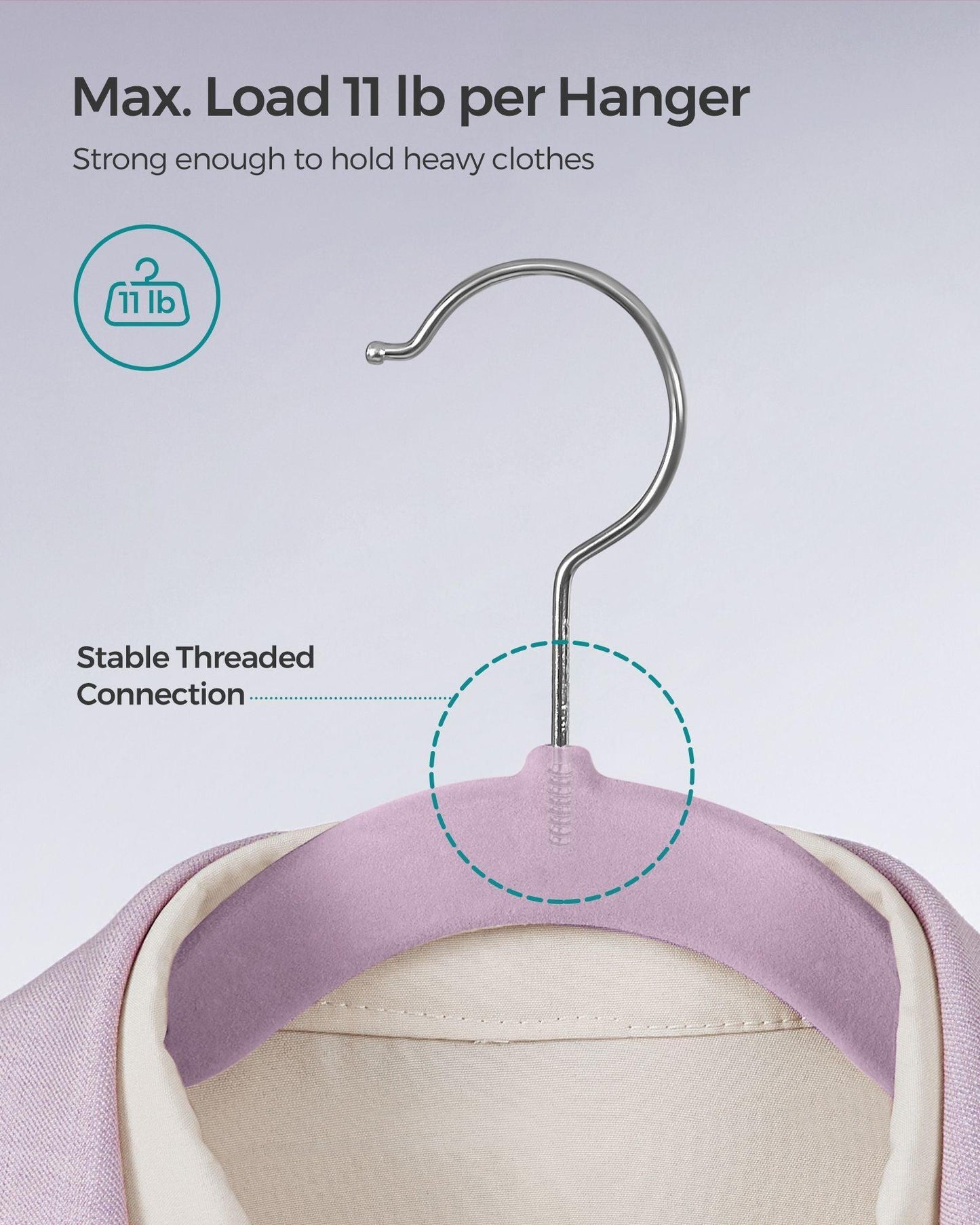30-Pack Velvet Clothes Hangers Light Purple FredCo