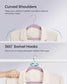 30-Pack Velvet Clothes Hangers Light Purple FredCo