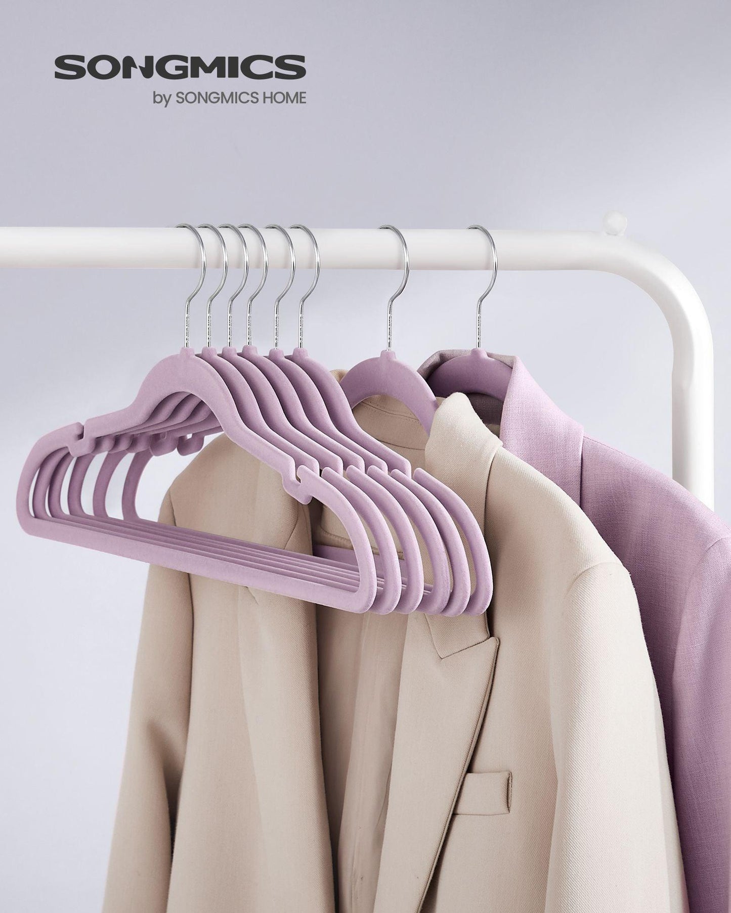 30-Pack Velvet Clothes Hangers Light Purple FredCo