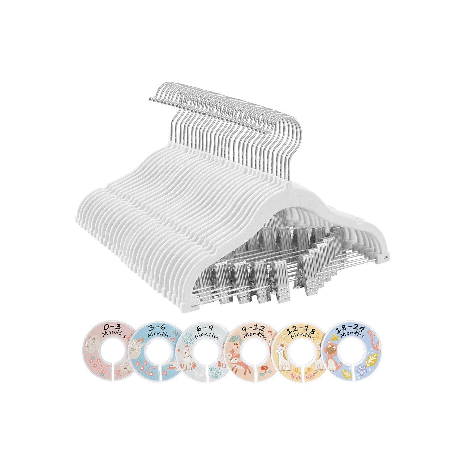 30 Packs Baby Hangers with Clips FredCo