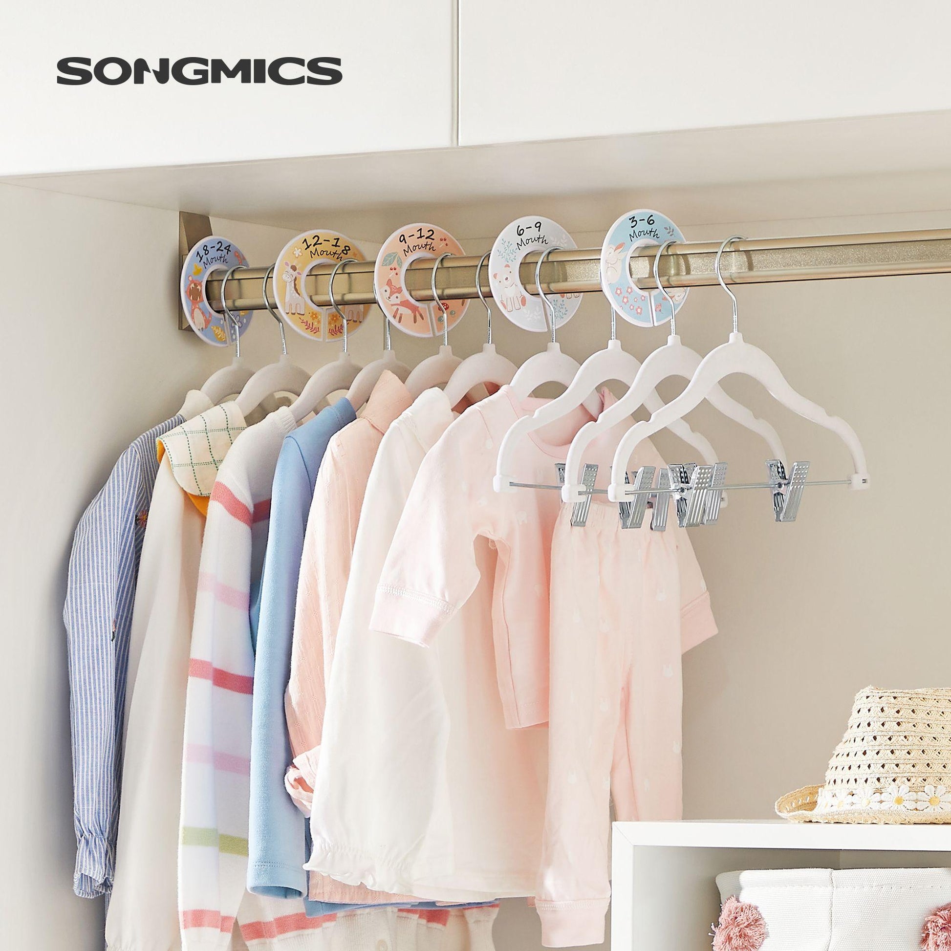 30 Packs Baby Hangers with Clips FredCo