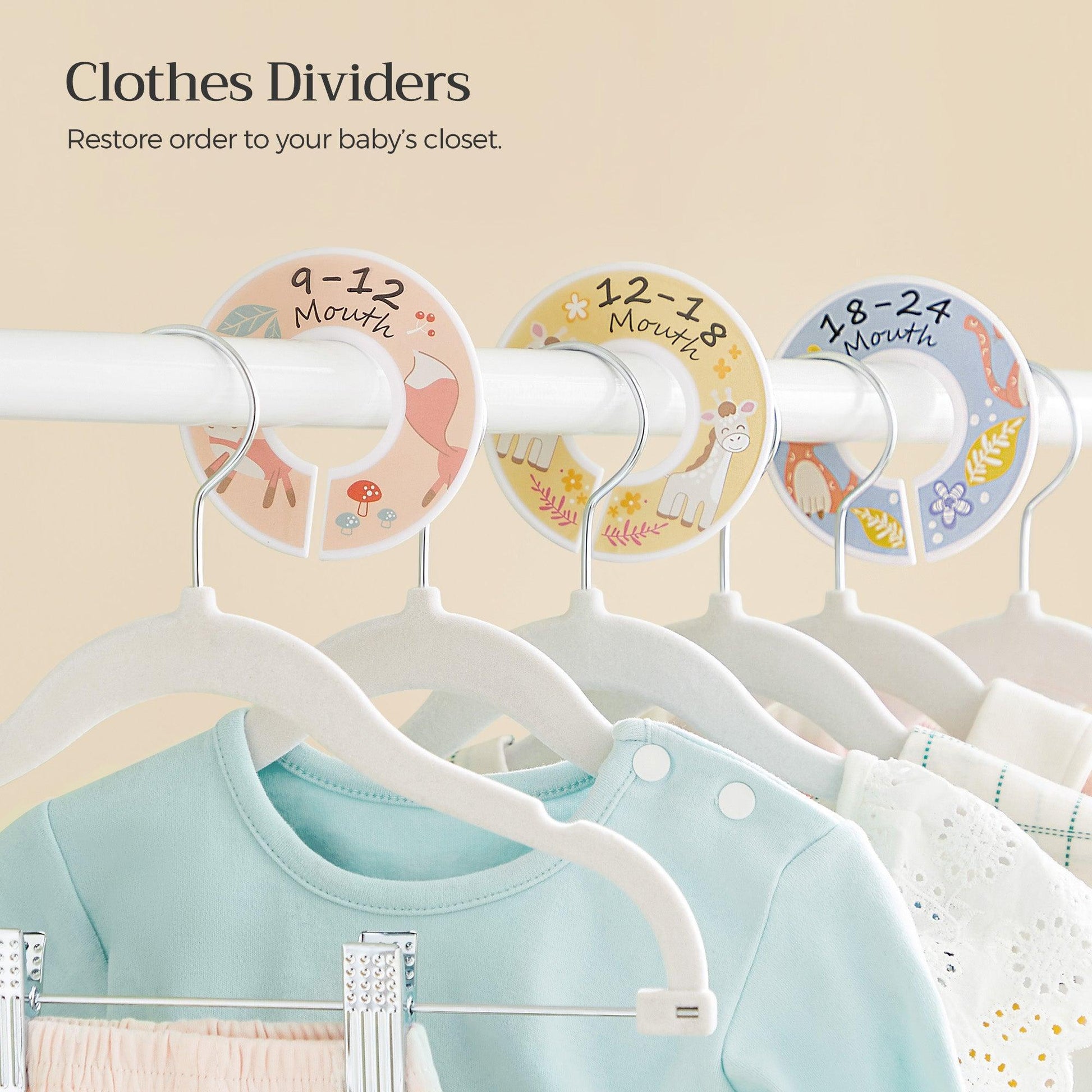 30 Packs Baby Hangers with Clips FredCo