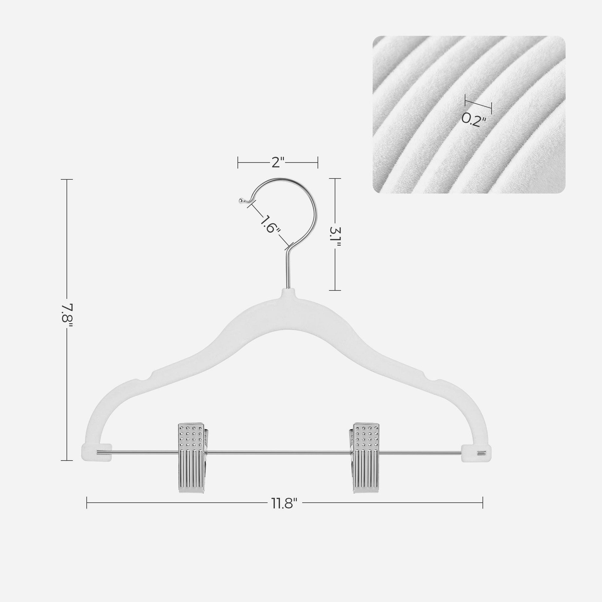 30 Packs Baby Hangers with Clips FredCo