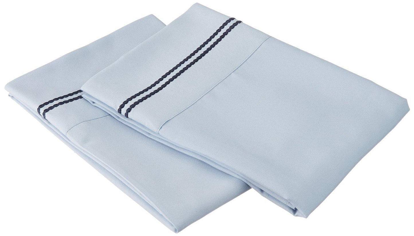 3000 Series Wrinkle Resistant 2 Line Embroidered Pillowcase Set FredCo