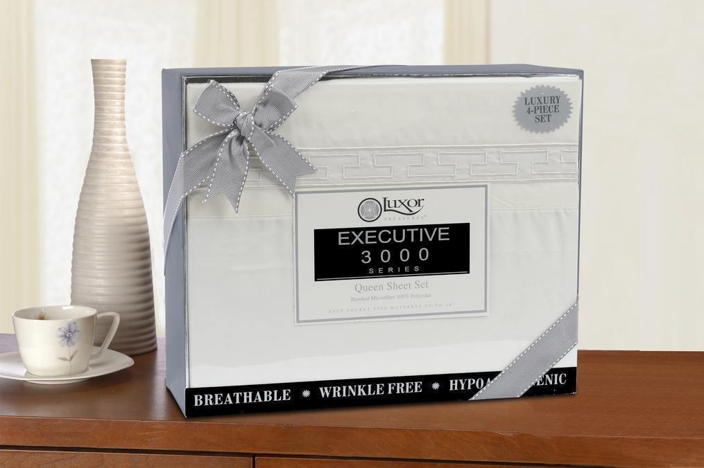 3000 Series Wrinkle Resistant Elegant Embroidered Sheet Set FredCo