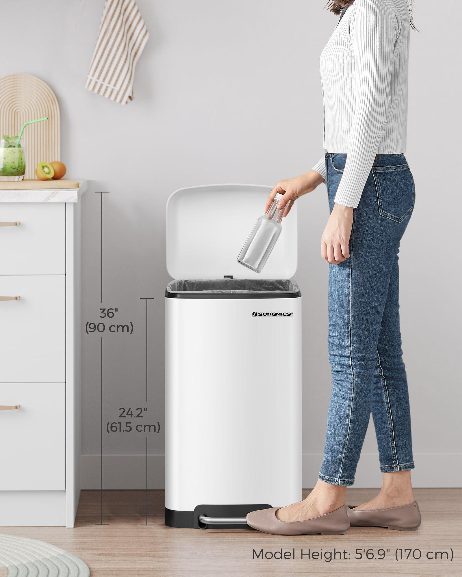 30L Trash Bin White FredCo