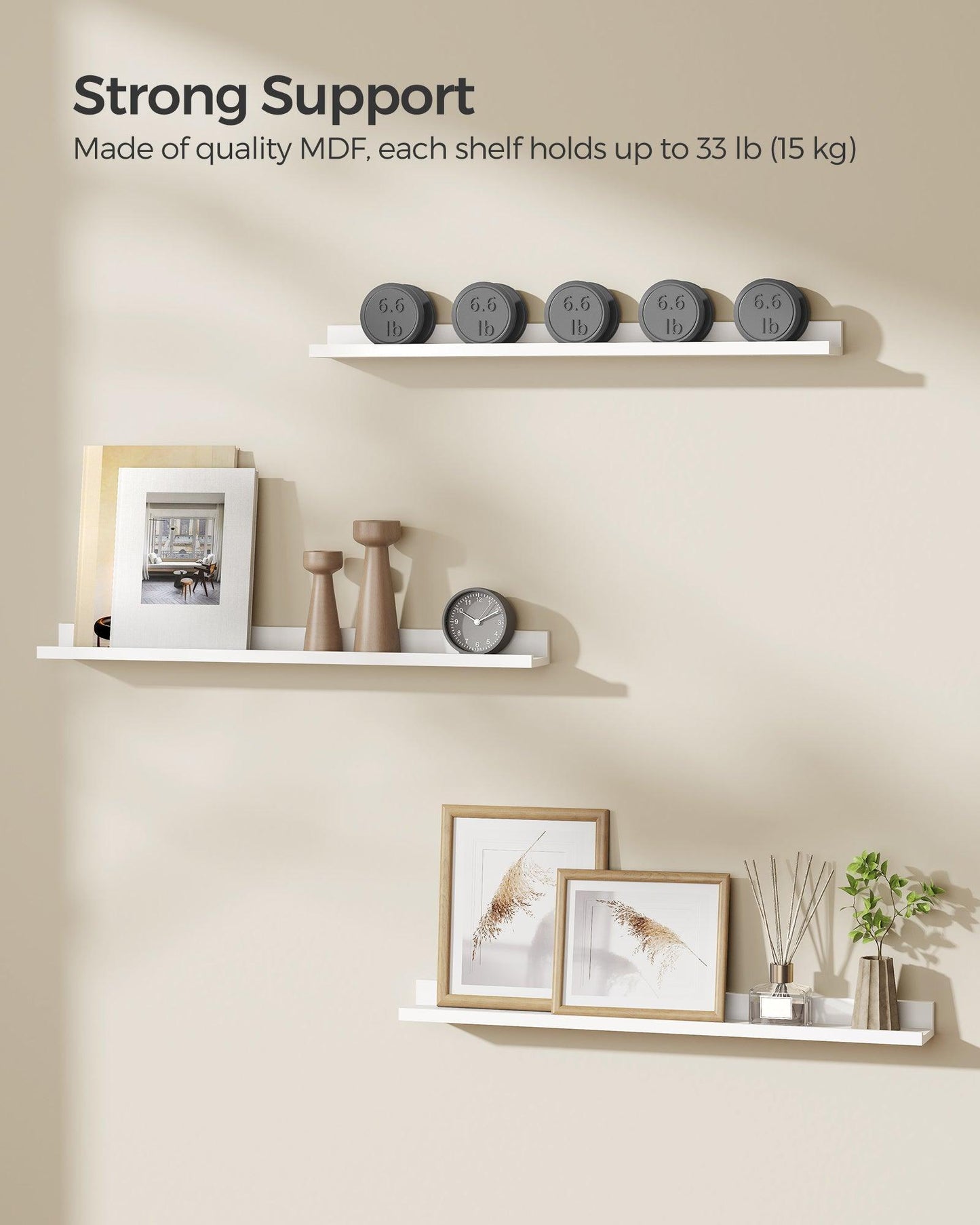 31.5” Wide Floating Shelves Set of 3 FredCo