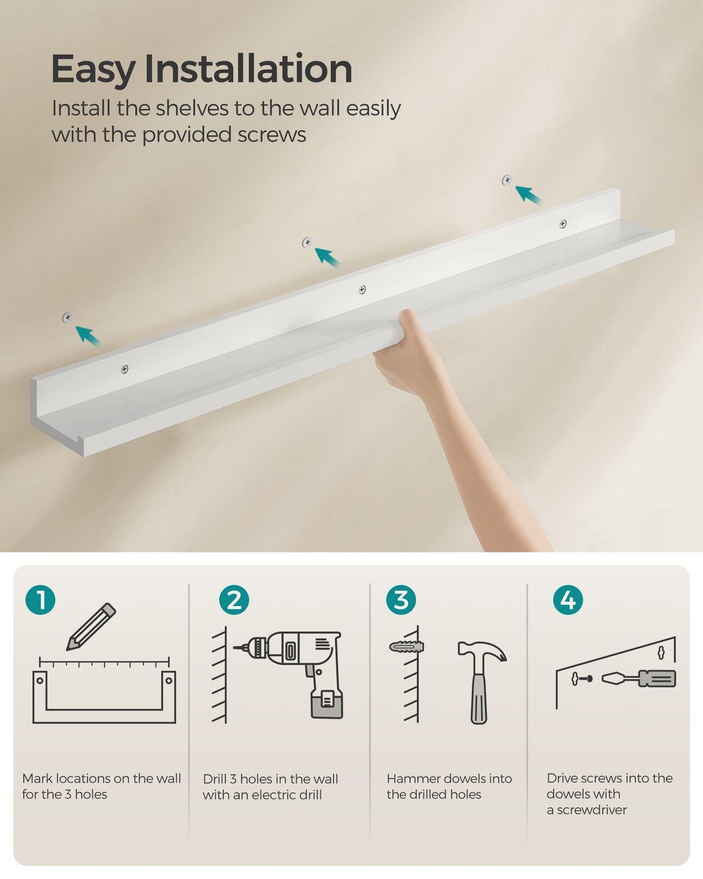 31.5” Wide Floating Shelves Set of 3 FredCo