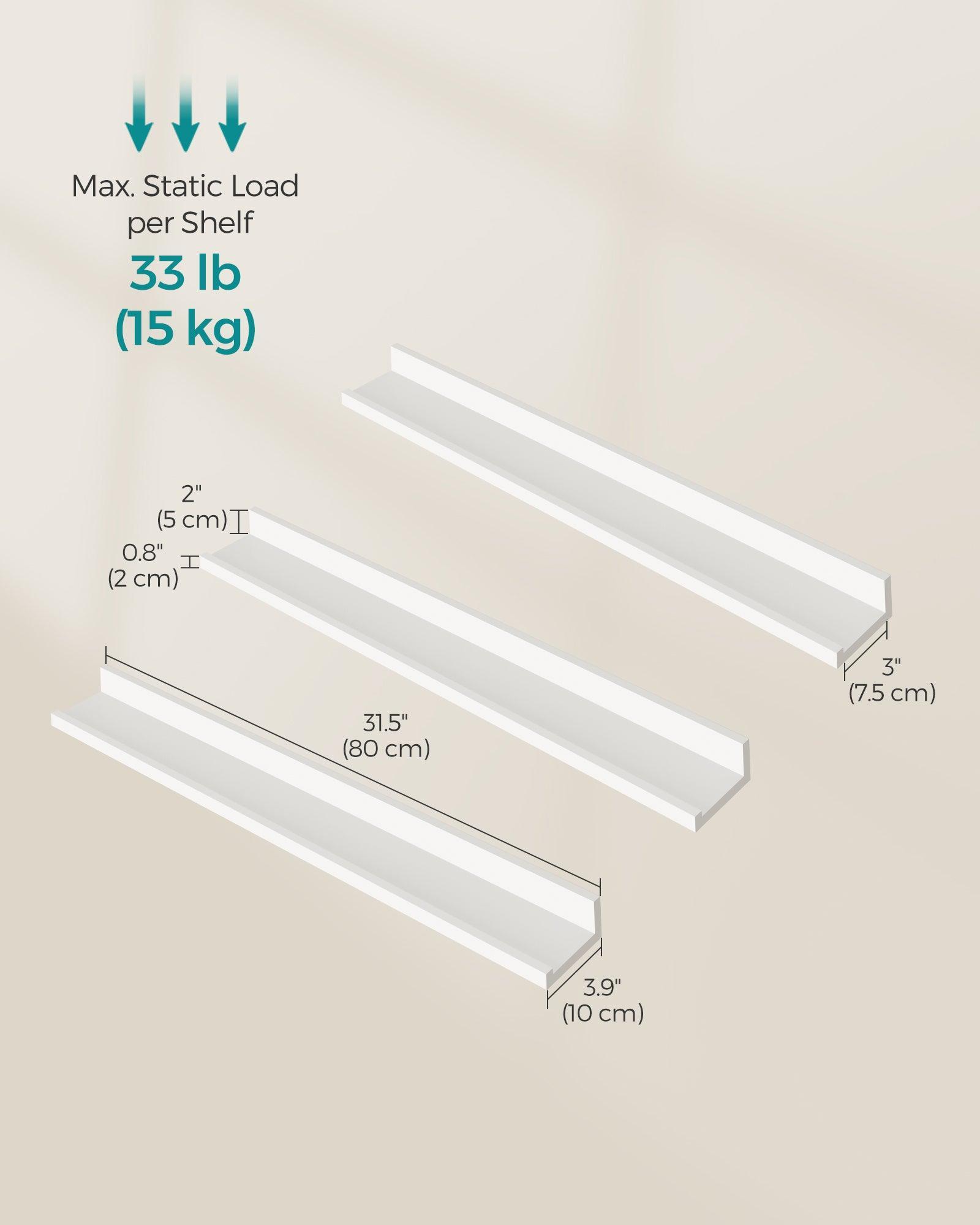 31.5” Wide Floating Shelves Set of 3 FredCo
