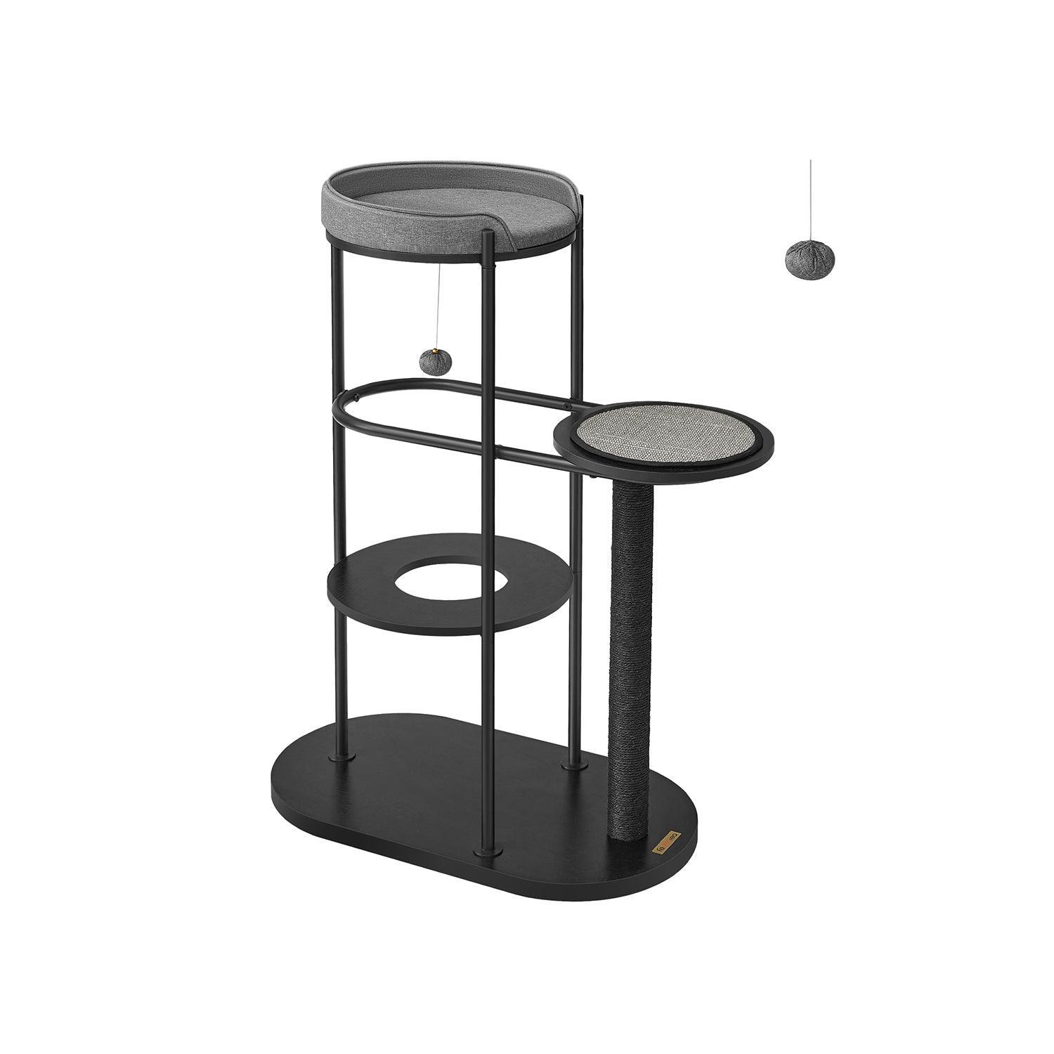 31"L x 17"W x 44"H Modern Cat Tree Classic Black FredCo
